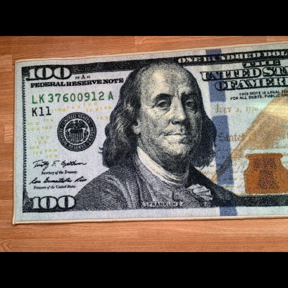 100 Dollar Bill Rug - Picture 2 of 3